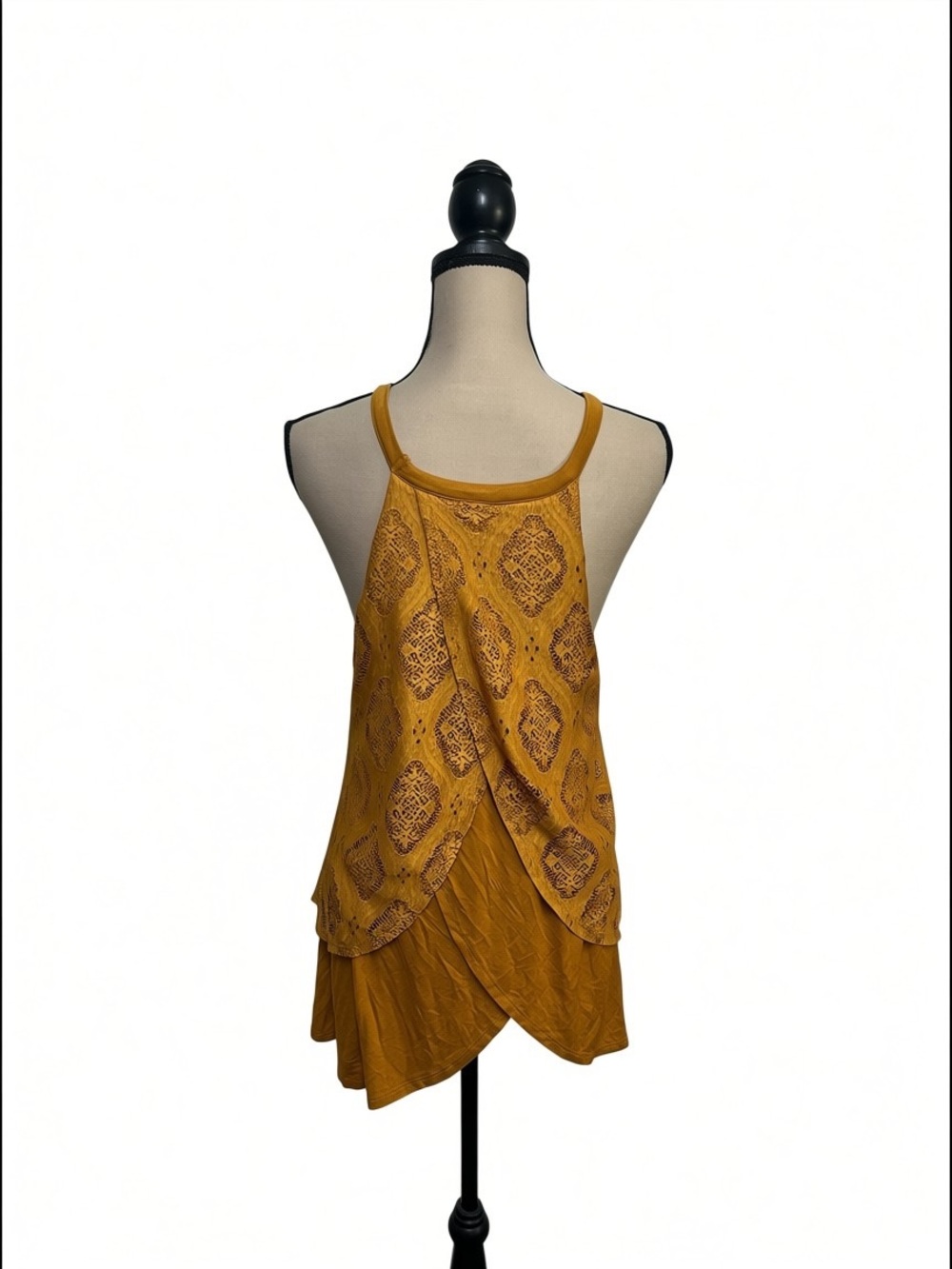 Shyanne Mustard Yellow Boho Crossover Back Top Size XL NWT - Picture 3 of 6